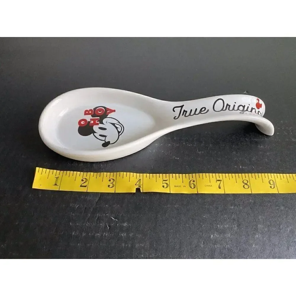 Disney Kitchen Mickey Mouse Classic Spoon Rest Ceramic‎ “Oh Boy!” New